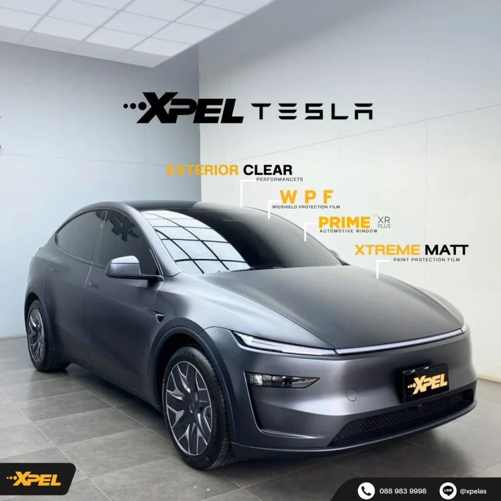 Tesla Model Y สีเทา — XTREME MATT + PRIME XR PLUS ภาพผลงานและรายละเอียดชุดที่ 1