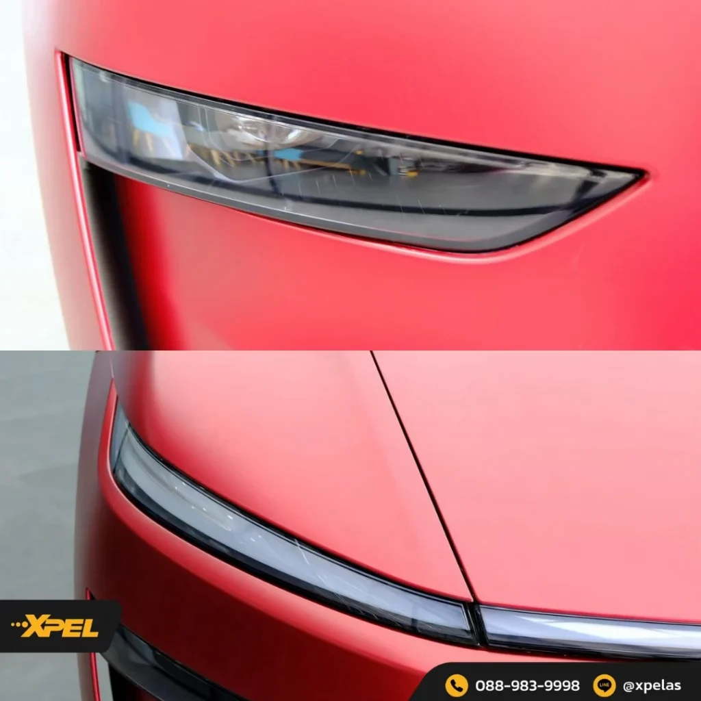 Tesla Model Y สีแดง — XTREME MATT + PRIME XR PLUS ภาพผลงานและรายละเอียดชุดที่ 8